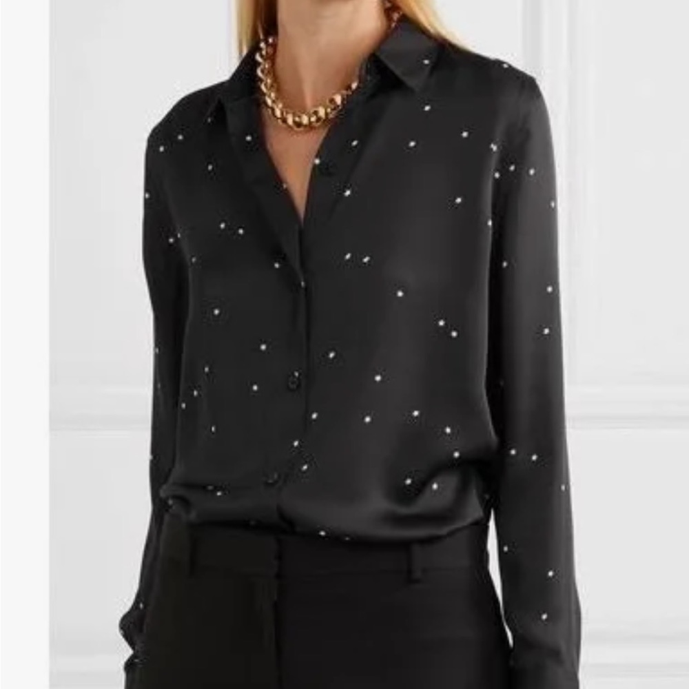 Equipment women black star print blouse S